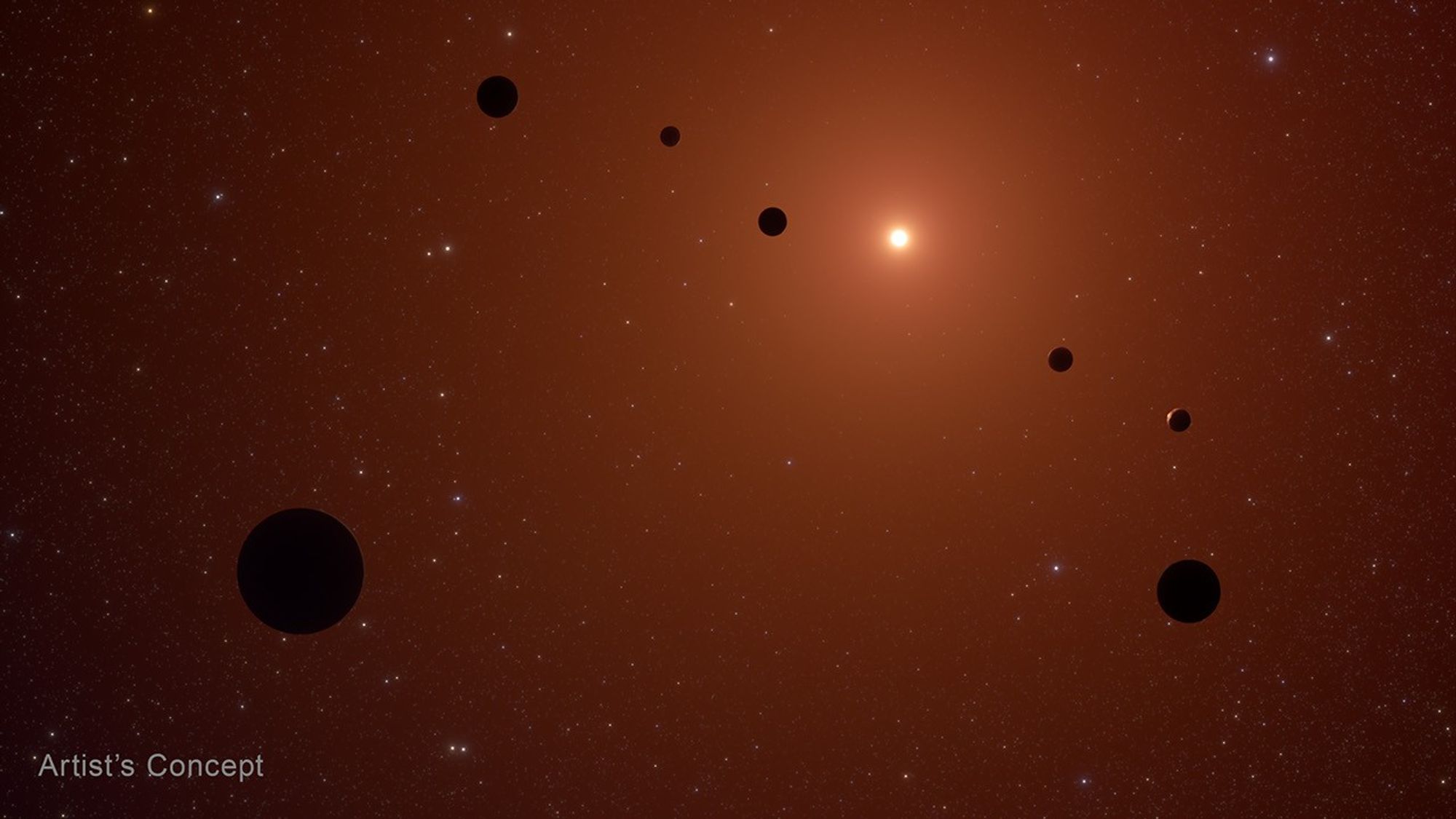 TRAPPIST-1 b〜hに関するNASA公式画像