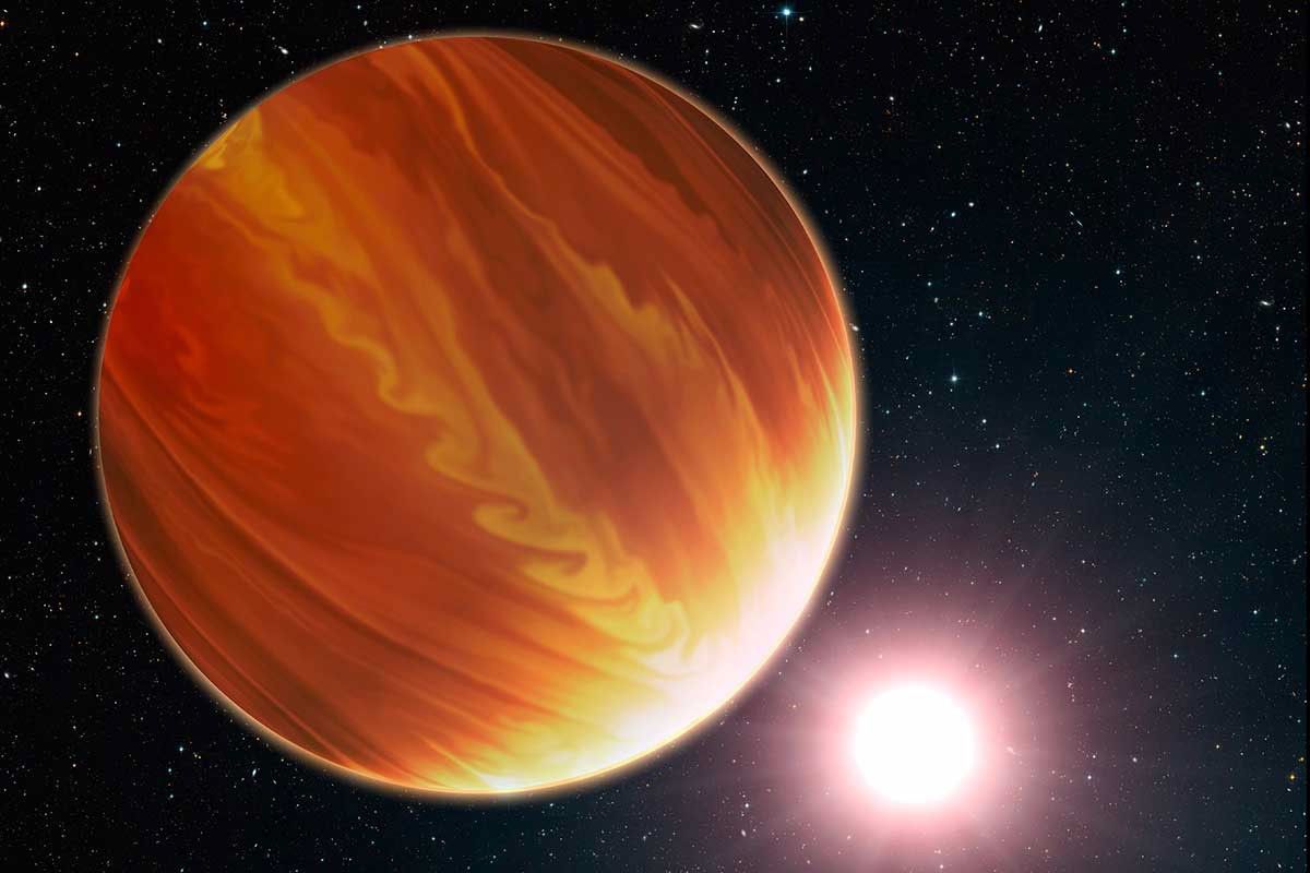 Artist's illustration of exoplanet orbiting its much brighter star