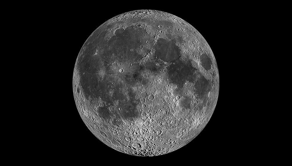 A mosaic of the lunar nearside, the side facing Earth