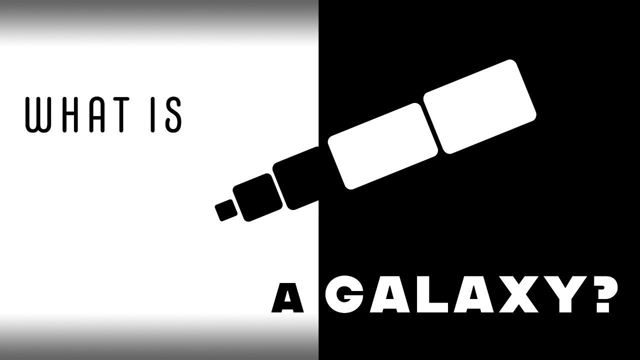 Sketch of a telescope with title text, "What Is a Galaxy?"