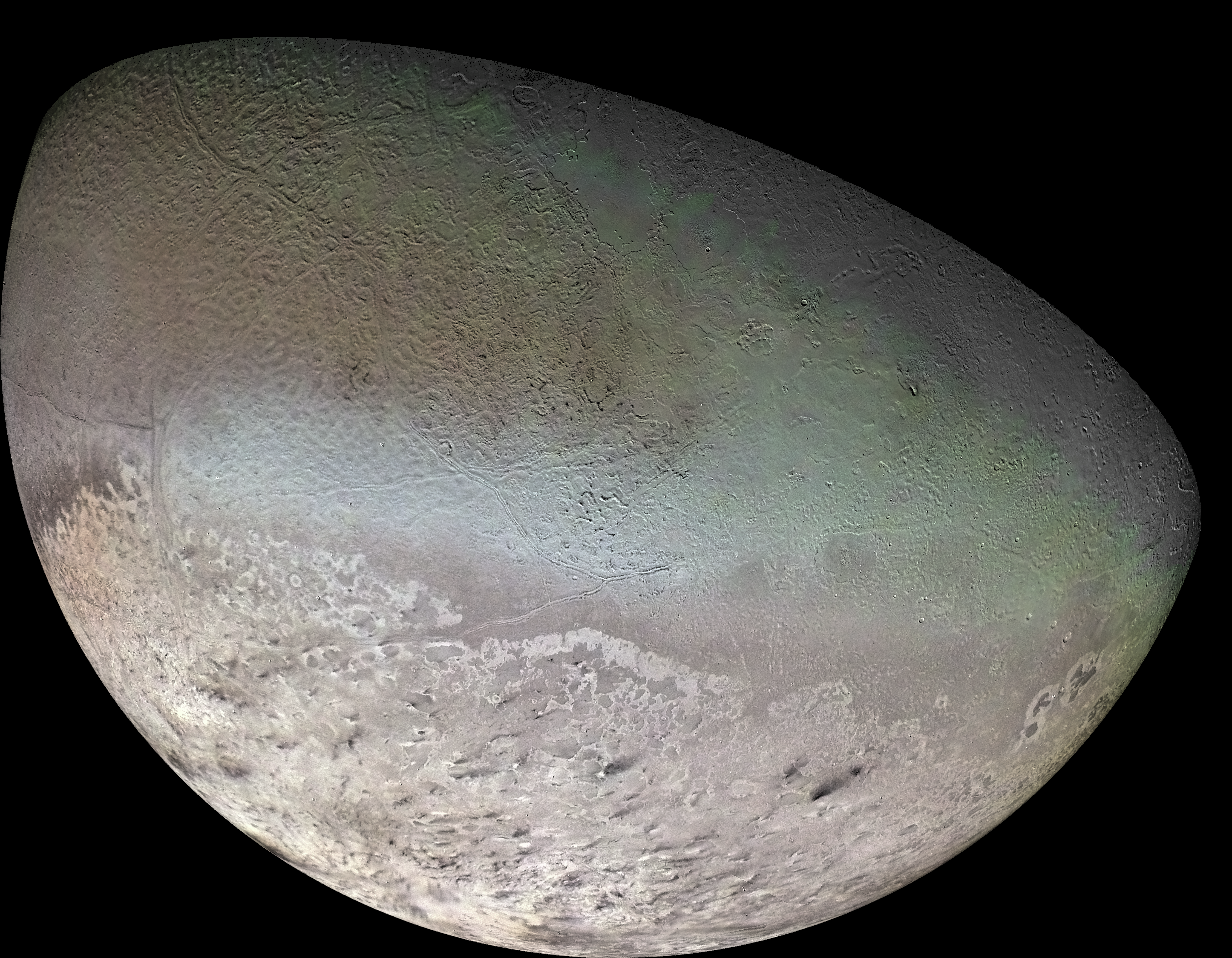 Spacecraft image of a spherical planetary body