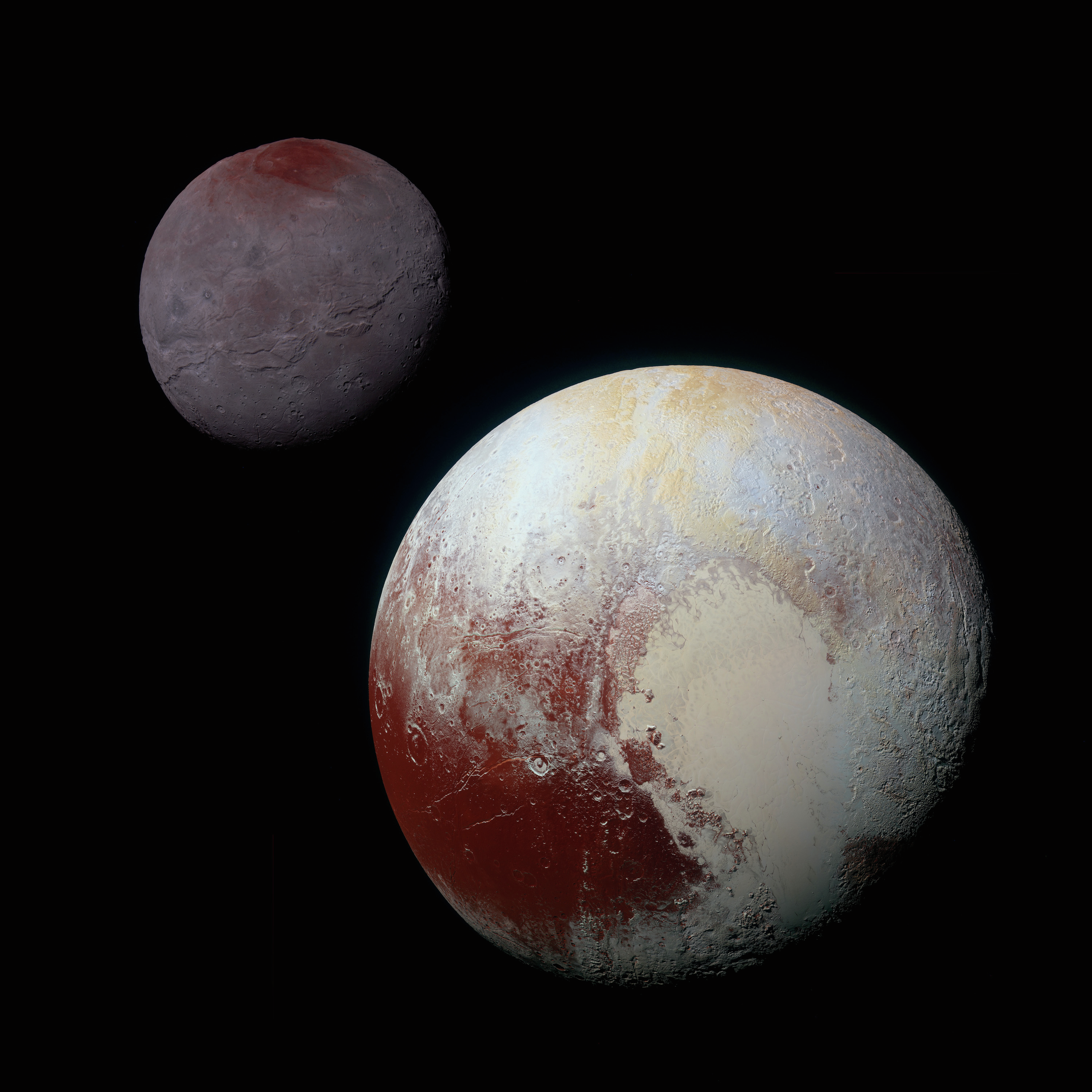 Spacecraft composite of two spherical planetary bodies