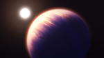Illustration of a gas giant planet and its star