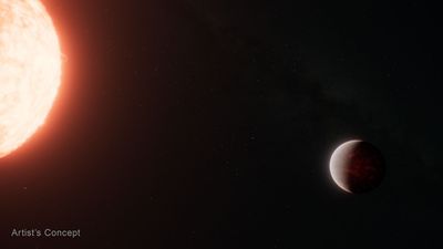 Super-Earth Exoplanet TOI-561 b and Its Star (Artist's Concept)