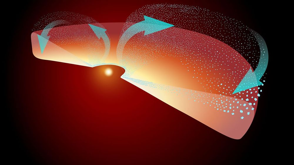 Silicate Crystallization and Movement Near Protostar EC 53 (Illustration)