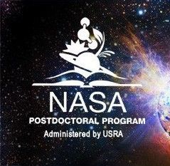 NASA Postdoctoral Program logo over a starfield