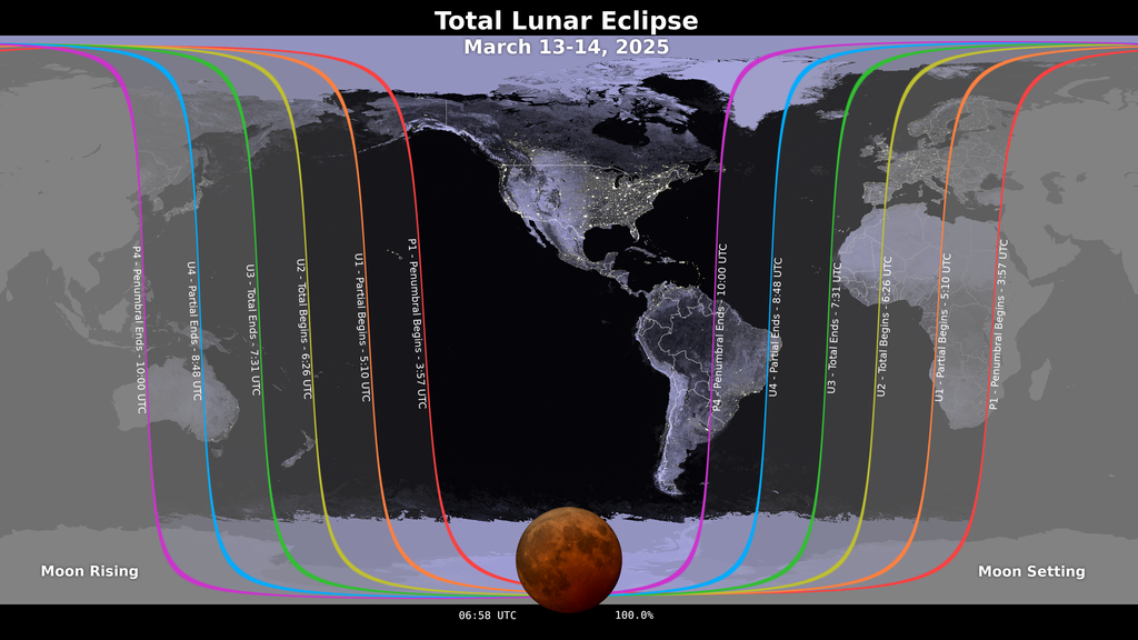 Eclipse Pattern Maps What You Need To Know About the March 2025 Total Lunar Eclipse - NASA ...