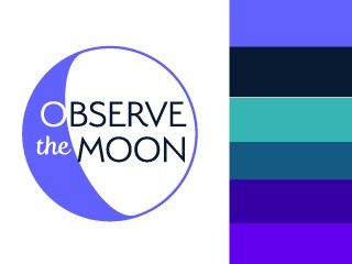 Observe the Moon logo and stack of various brand colors.
