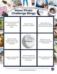 A screenshot of the Moon Photo Challenge Bingo sheet. Nine squares are filled in with different activity options.