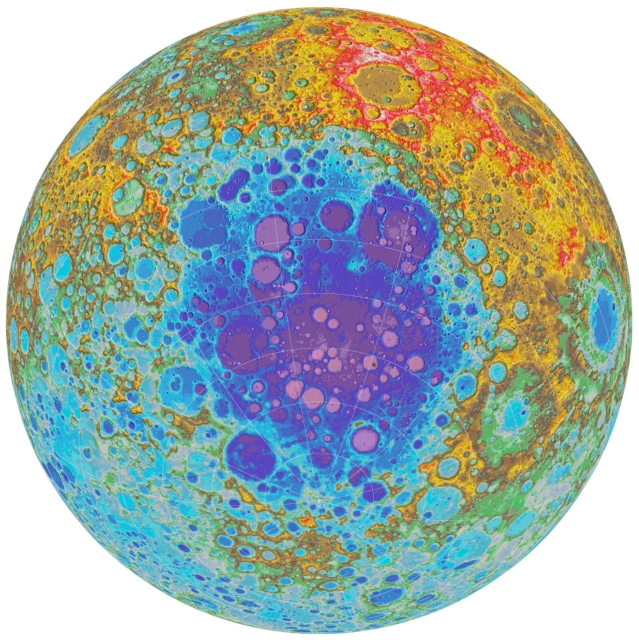 Color Shaded Relief Map of the Moon's South Polar Region - NASA