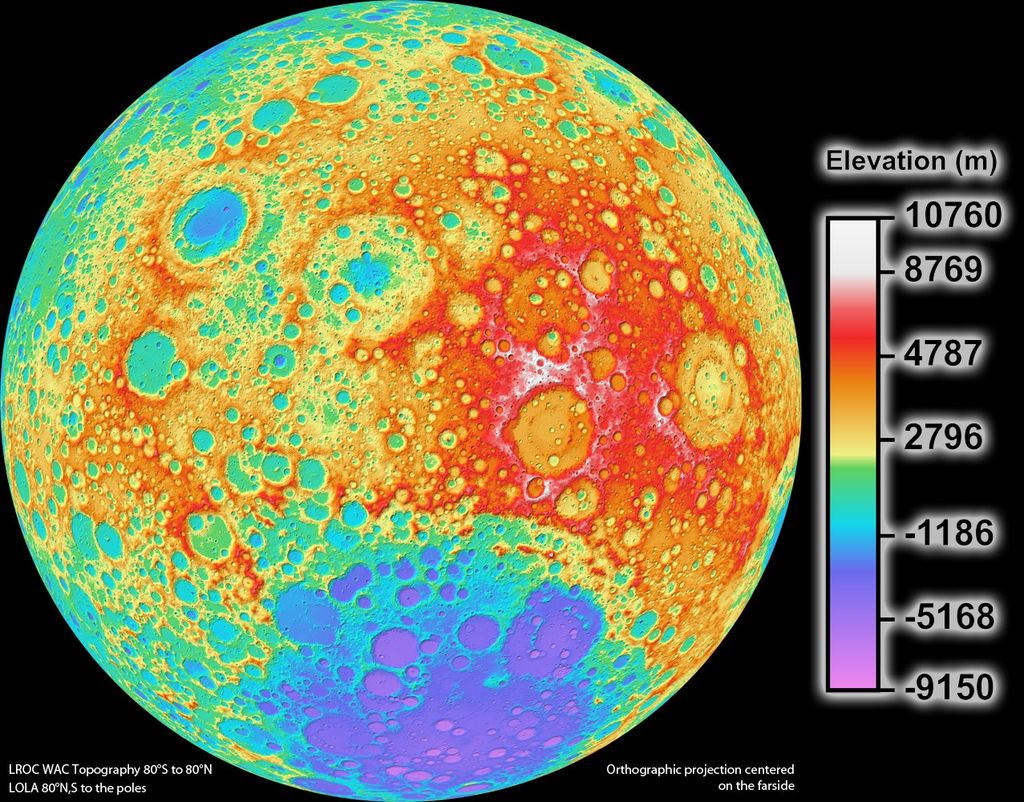 High Resolution Topographic Map of the Moon - NASA Science