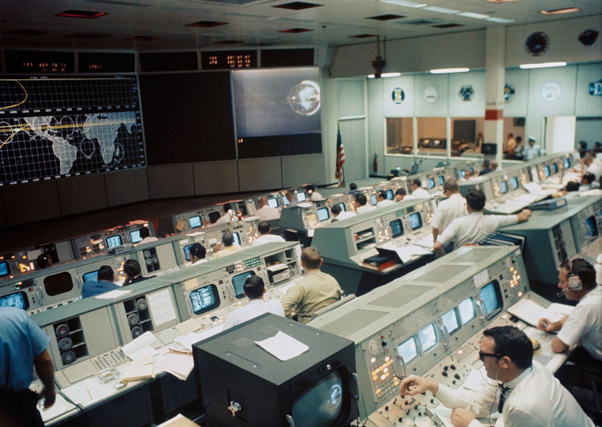 NASA Mission Operations Control Room during Apollo 10