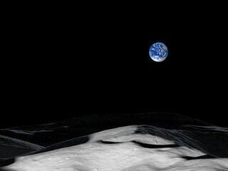 Earth and Sun from the Moon's South Pole - NASA Science