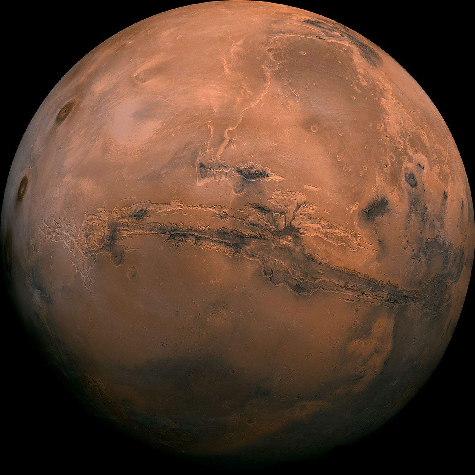 Global view of Mars showing Valles Marineris