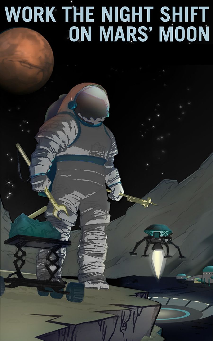Постер NASA: Work the Night Shift · Mars