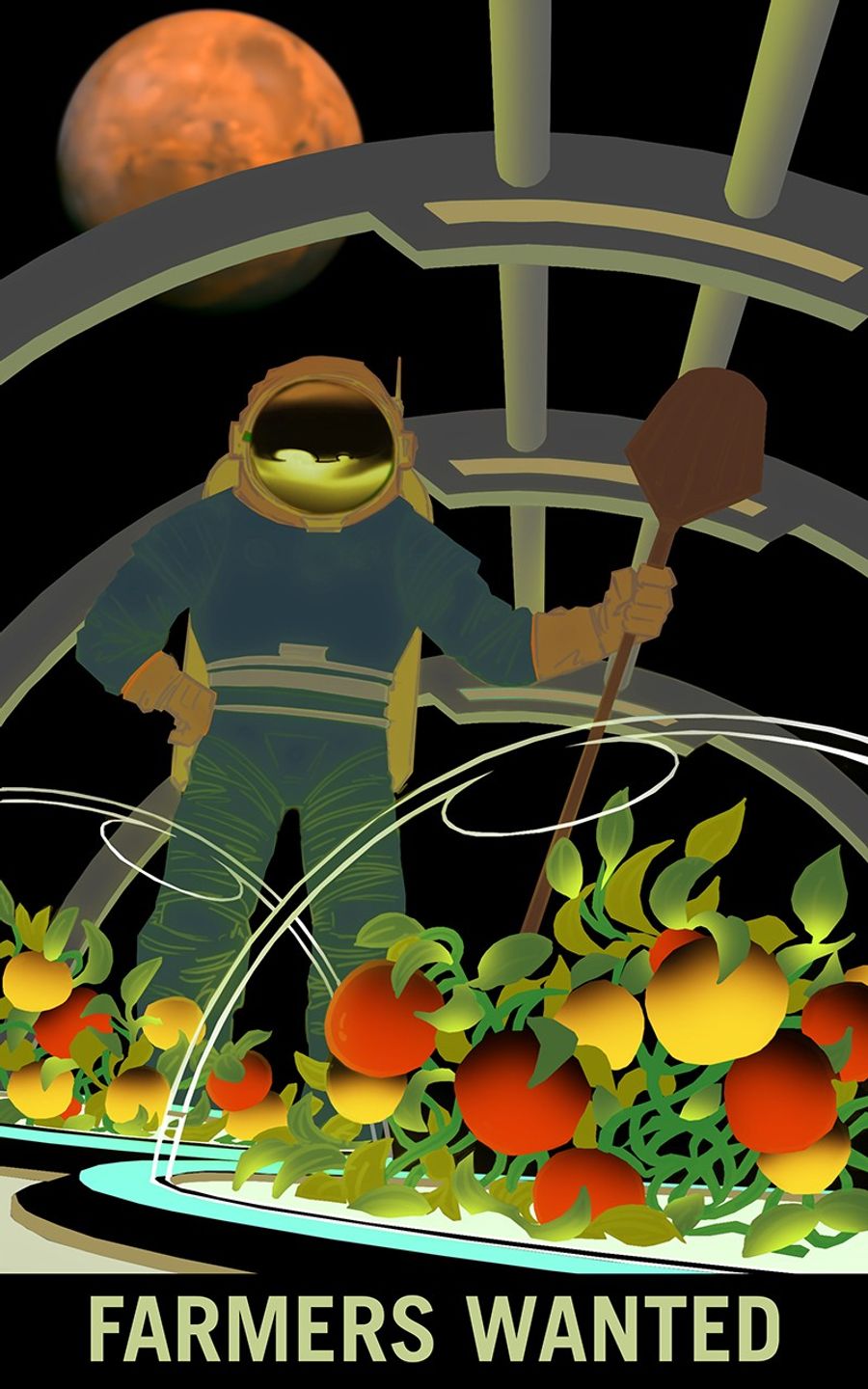 Постер NASA: Farmers Wanted · Mars