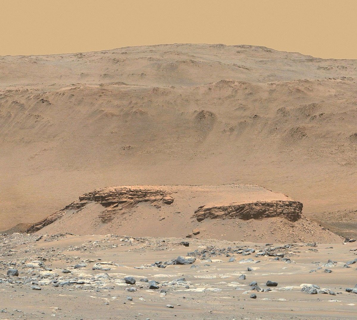 This enhanced-color image of Mars’ Jezero Crater was taken by the Mastcam-Z instrument aboard NASA’s Perseverance rover on April 18, 2021.