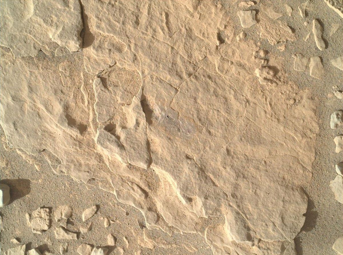 NASA's Mars Perseverance rover acquired this image using its SHERLOC WATSON camera, located on the turret at the end of the rover's robotic arm.