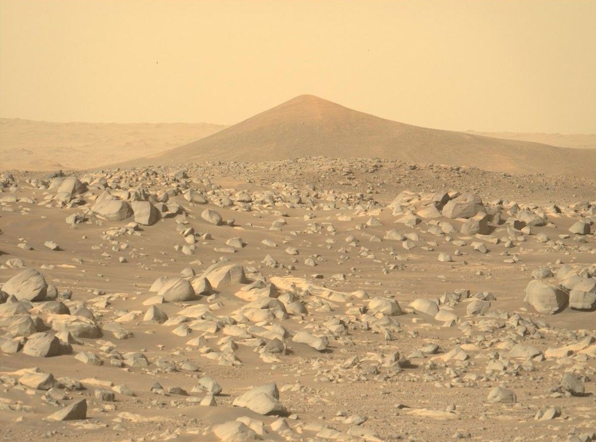 NASA's Mars Perseverance rover acquired this image using its Left Mastcam-Z camera. Mastcam-Z is a pair of cameras located high on the rover's mast.