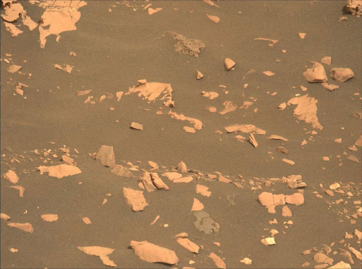 NASA's Mars Perseverance rover acquired this image using its Left Mastcam-Z camera. Mastcam-Z is a pair of cameras located high on the rover's mast.