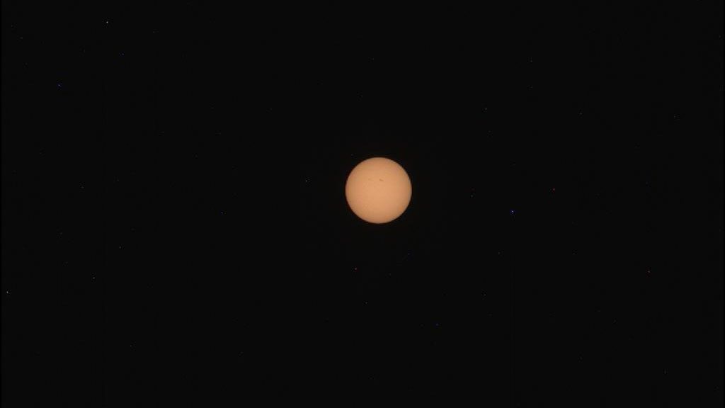 This image of the Sun was taken by Perseverance’s Mastcam-Z. This type of observation is called a “basic tau” and is used to help characterize the atmosphere.