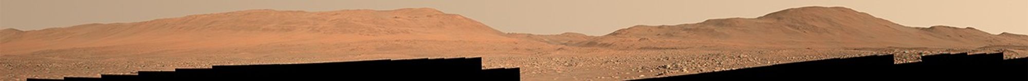 Anaglyph image of the rim of Jezero Crater taken on sol 847 by the Perseverance rover.