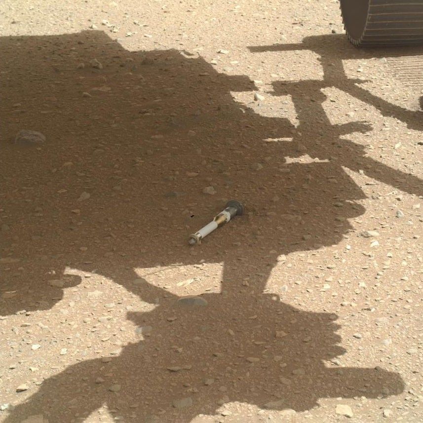 NASA’s Perseverance Mars rover used its Wide Angle Topographic Sensor for Operations and eNgineering camera (WATSON) camera to acquire this image of the Bearwallow sample tube following its drop on sol 675 (January 12th, 2023).