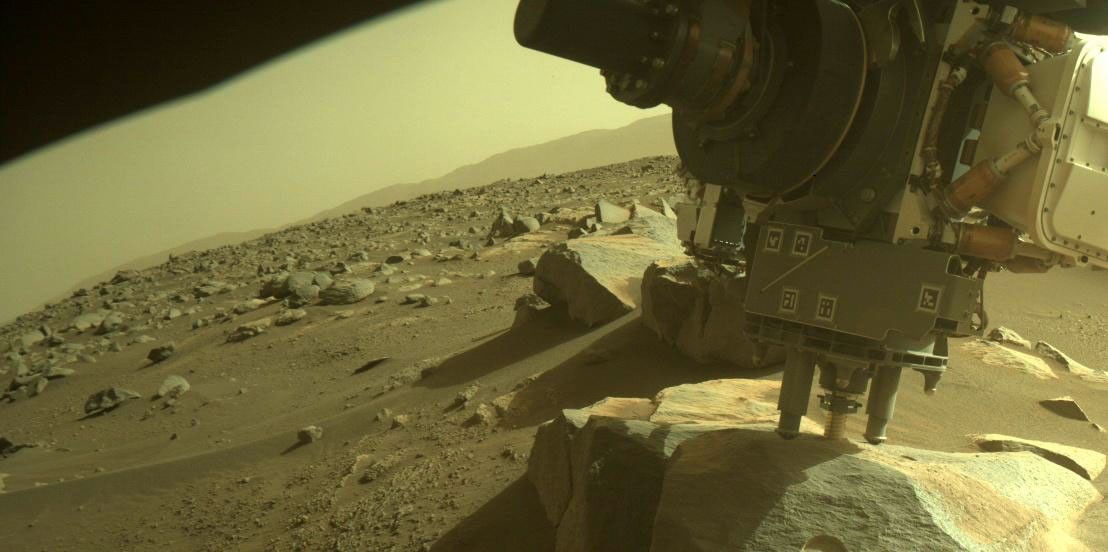 NASA's Mars Perseverance rover acquired this image of the area in front of it using its onboard Front Right Hazard Avoidance Camera A.