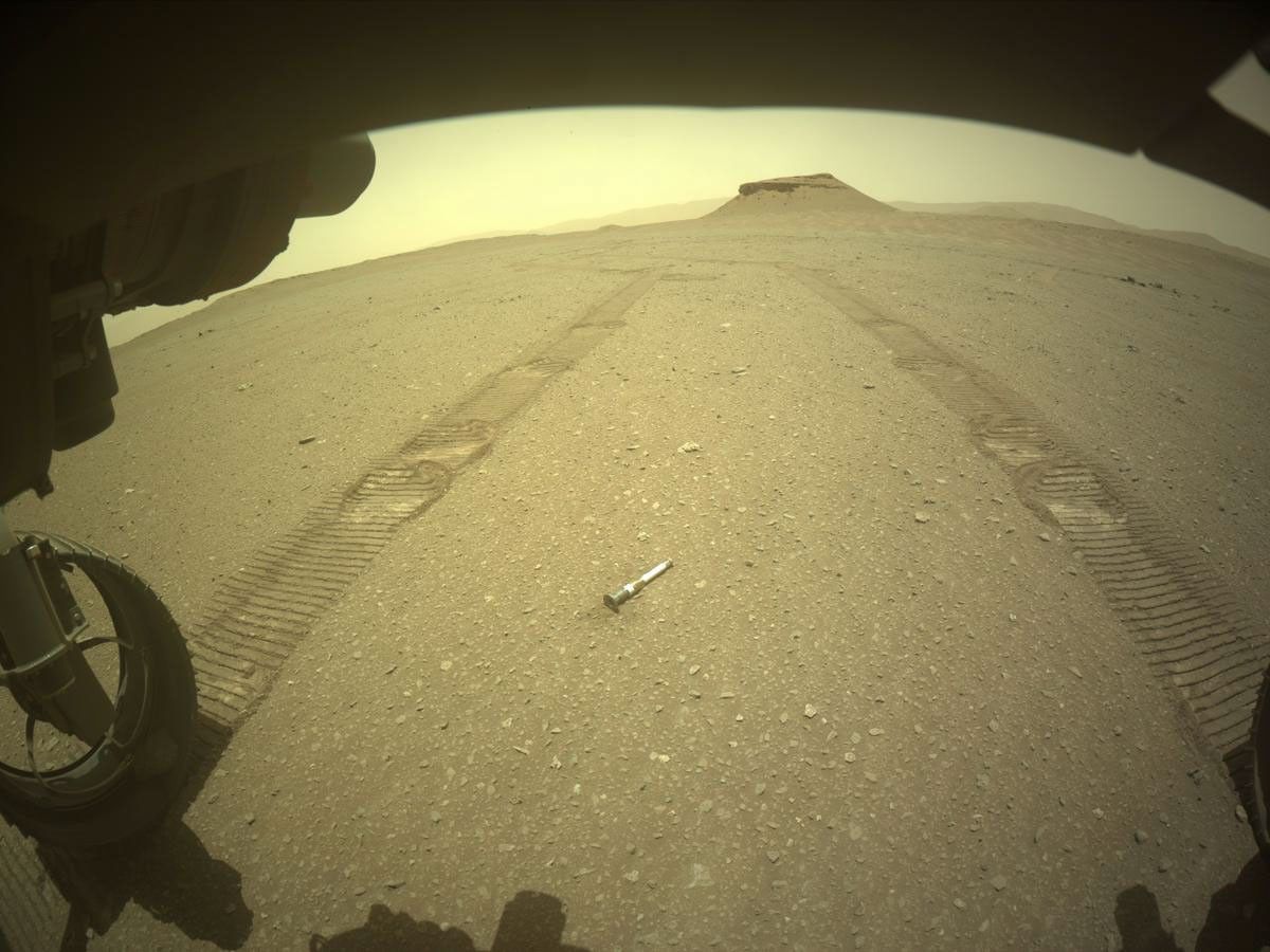 NASA's Mars Perseverance rover acquired this image of the area in front of it using its onboard Front Left Hazard Avoidance Camera A.