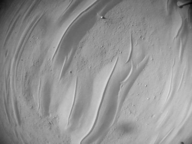 NASA's Ingenuity Mars Helicopter acquired this image using its navigation camera. This camera is mounted in the helicopter's fuselage and pointed directly downward to track the ground during flight.