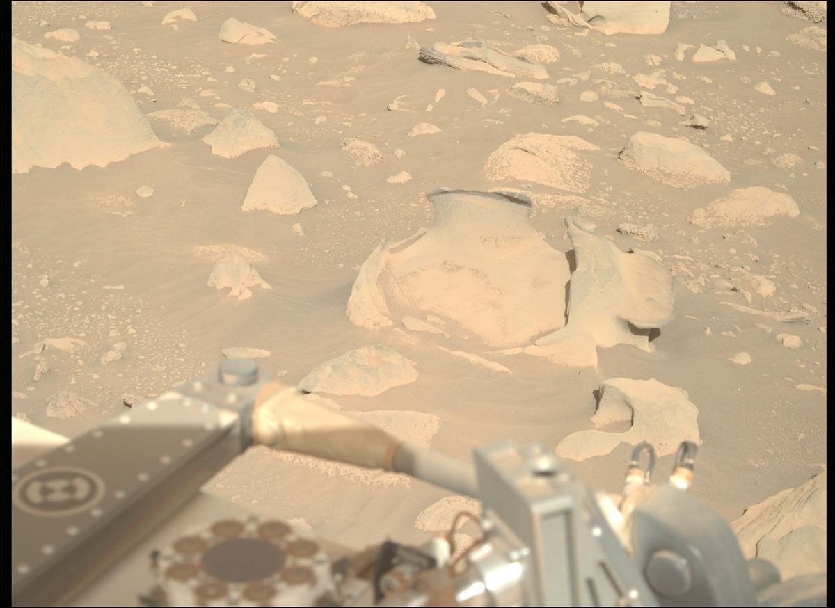 NASA's Mars Perseverance rover acquired this image using its Right Mastcam-Z camera. Mastcam-Z is a pair of cameras located high on the rover's mast.