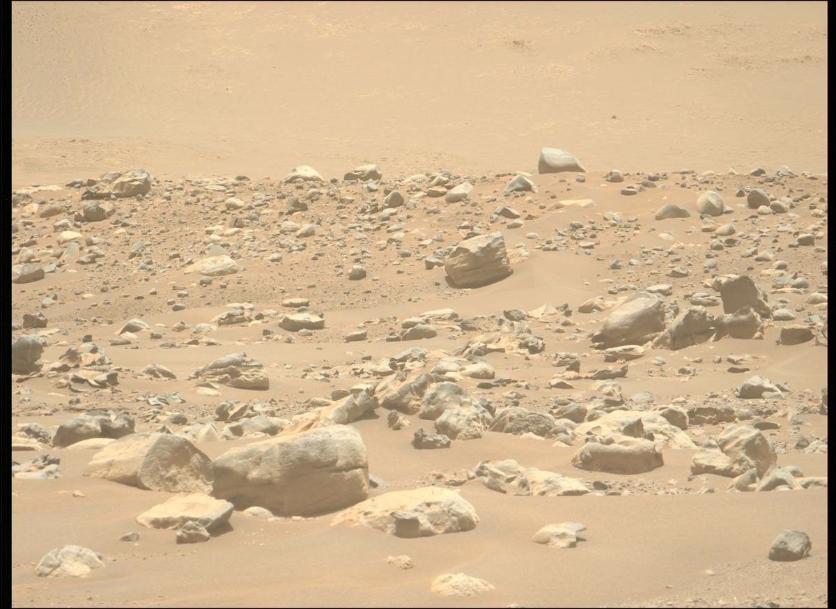 NASA's Mars Perseverance rover acquired this image using its Left Mastcam-Z camera. Mastcam-Z is a pair of cameras located high on the rover's mast.