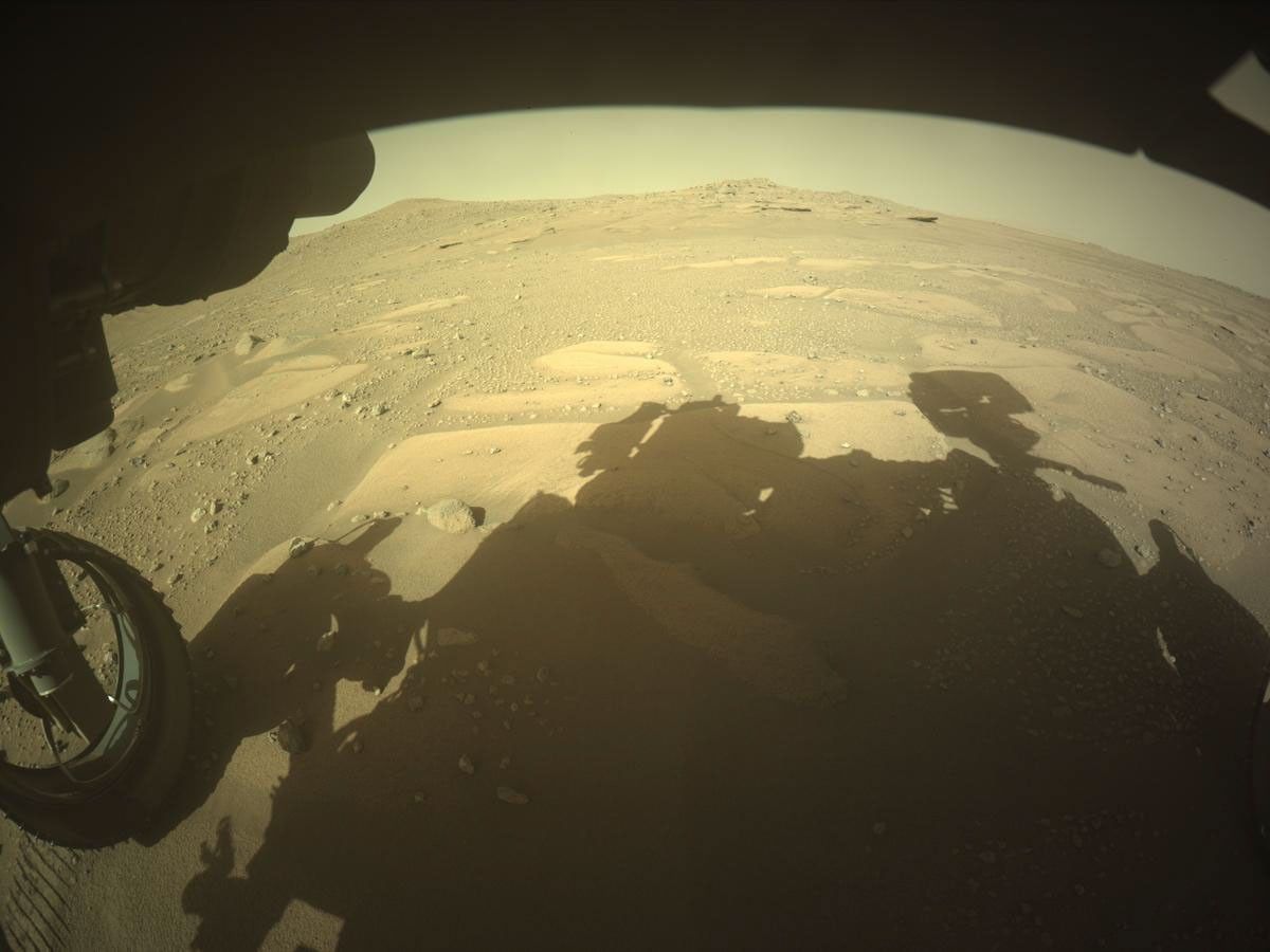 NASA's Mars Perseverance rover acquired this image of the area in front of it using its onboard Front Left Hazard Avoidance Camera A.