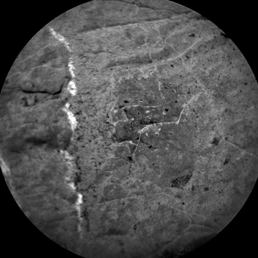 This image shows the ChemCam target "Gutcher" and was taken by Chemistry & Camera (ChemCam) onboard NASA's Mars rover Curiosity on Sol 2768.
