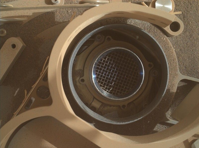 A close-up view of Curiosity's instruments