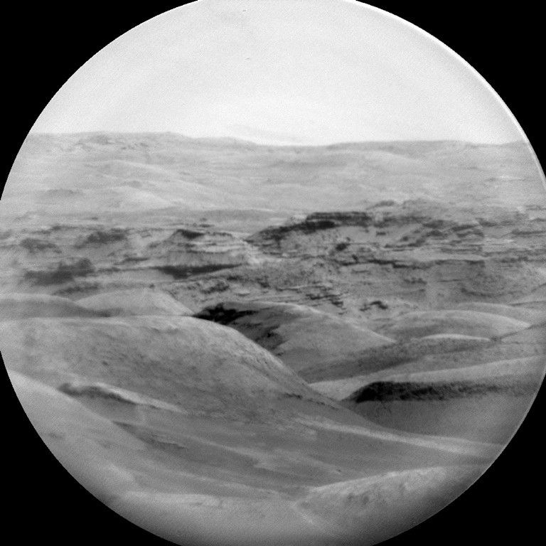 Black and white view of Mars
