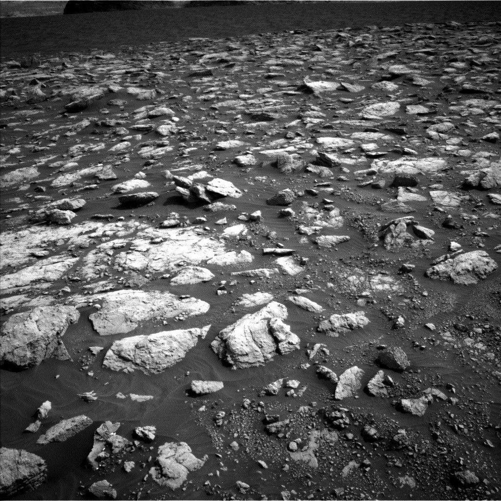 Black and white image of Mars