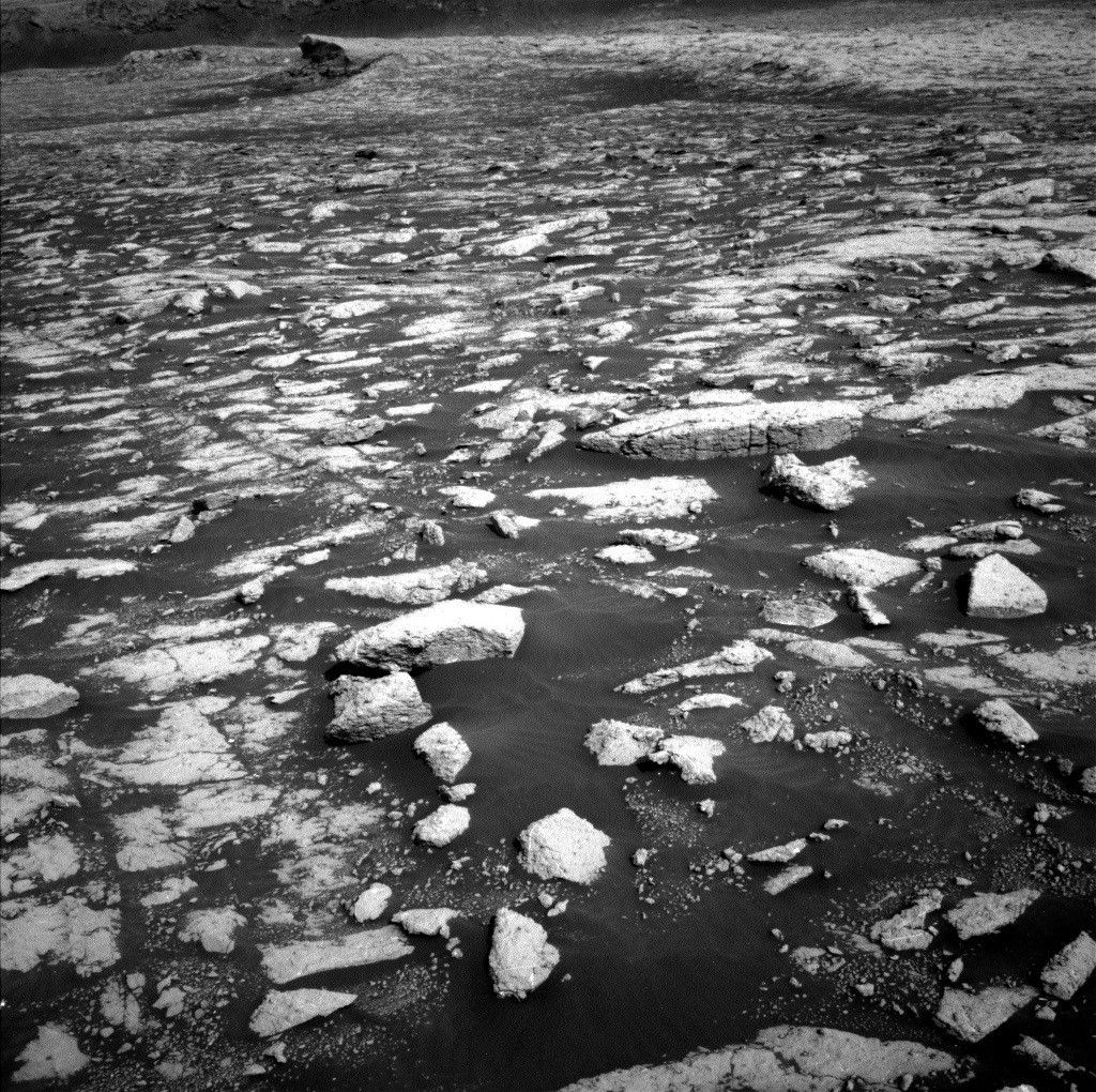 black and white image of Mars