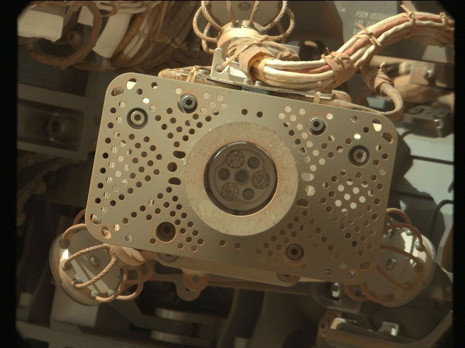 This image was taken by Mast Camera (Mastcam) of the APXS sensor head onboard NASA’s Mars rover Curiosity on Sol 3183.