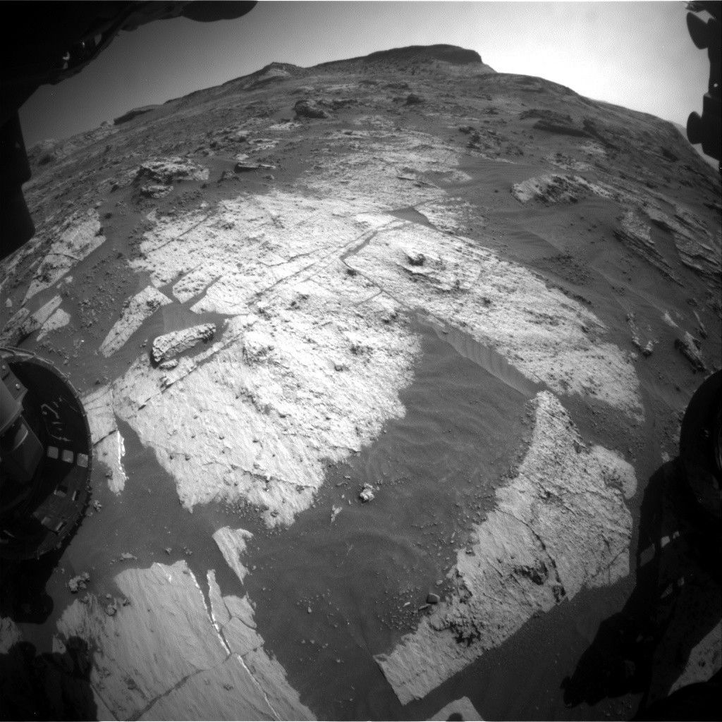 This image is showing the typical terrain that we are driving over taken by Front Hazard Avoidance Camera (Front Hazcam) onboard NASA’s Mars rover Curiosity.