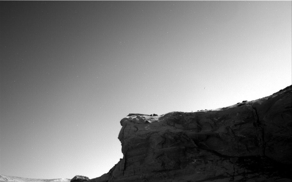 This is a black and white image of the Maria Gordon notch which is a low hill on Mars.