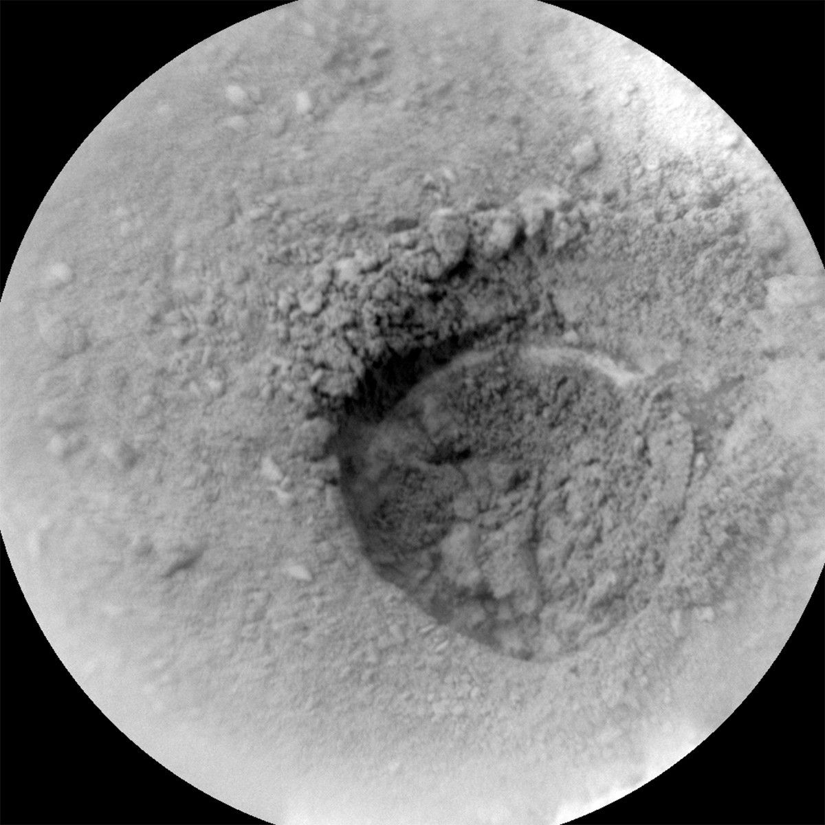 This image of a hole in the soil was taken by Chemistry & Camera (ChemCam) onboard NASA's Mars rover Curiosity on Sol 3720.
