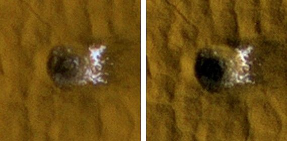Twelve-Meter-Wide Crater Excavates Ice on Mars