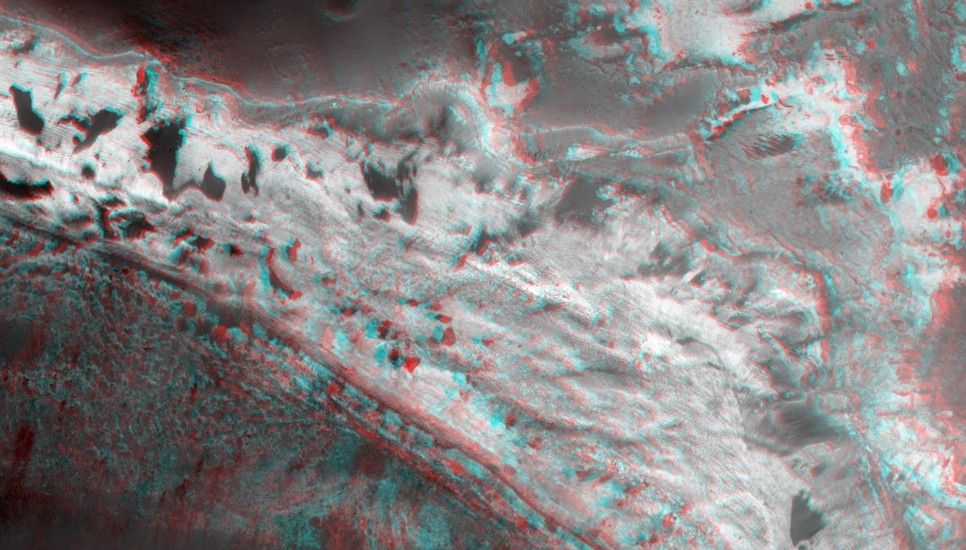 This HiRISE image shows diverse layers in a region near Mawrth Vallis