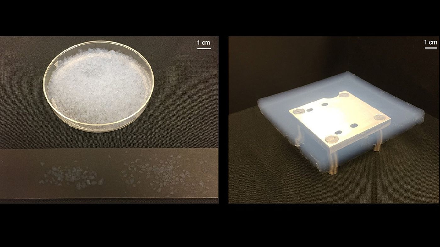 Scientists tested these samples of aerogel to see how they could be used as building materials on Mars.