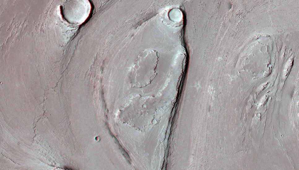 Athabasca Valles is a large channel carved by giant outbursts of groundwater somewhere between 2 and 30 million years ago.