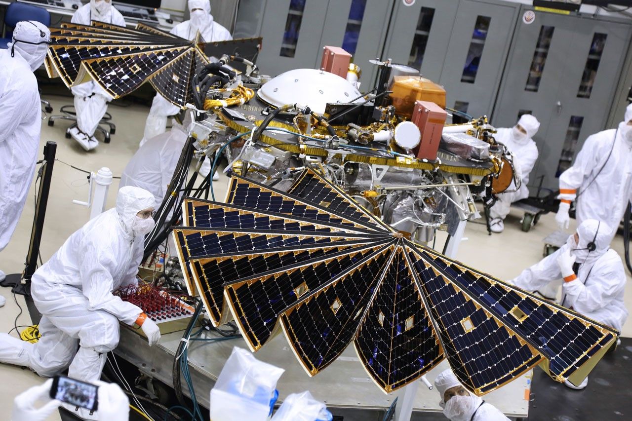 While in the landed configuration for the last time before arriving on Mars, NASA's InSight lander was commanded to deploy its solar arrays to test and verify the exact process that it will use on the surface of the Red Planet.