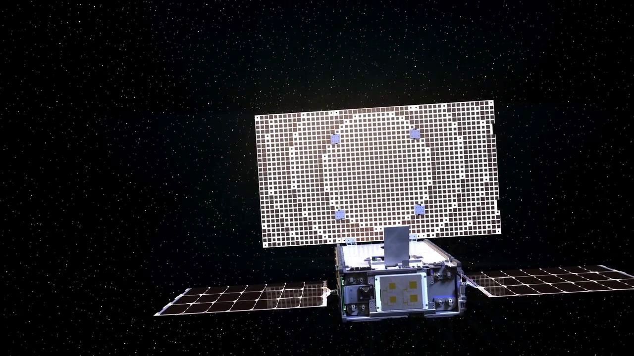 An artist's concept of one of NASA's MarCO CubeSats.