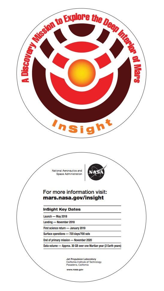 Circular logo with text "A Discovery Mission to Explore the Deep Interior of Mars"