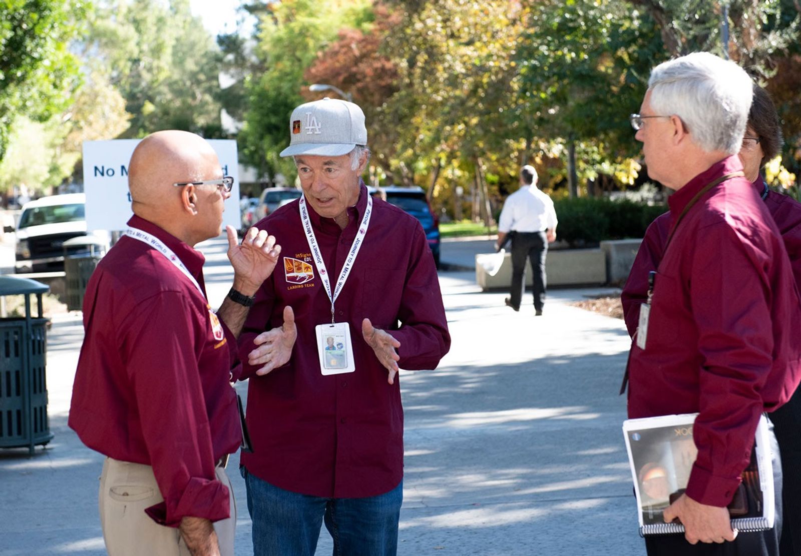 Employees at NASA's Jet Propulsion Laboratory gather on Nov. 26, 2018, to watch InSight land on Mars.